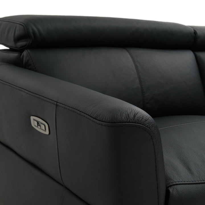 Westlyn Leather Reclining Sofa Black