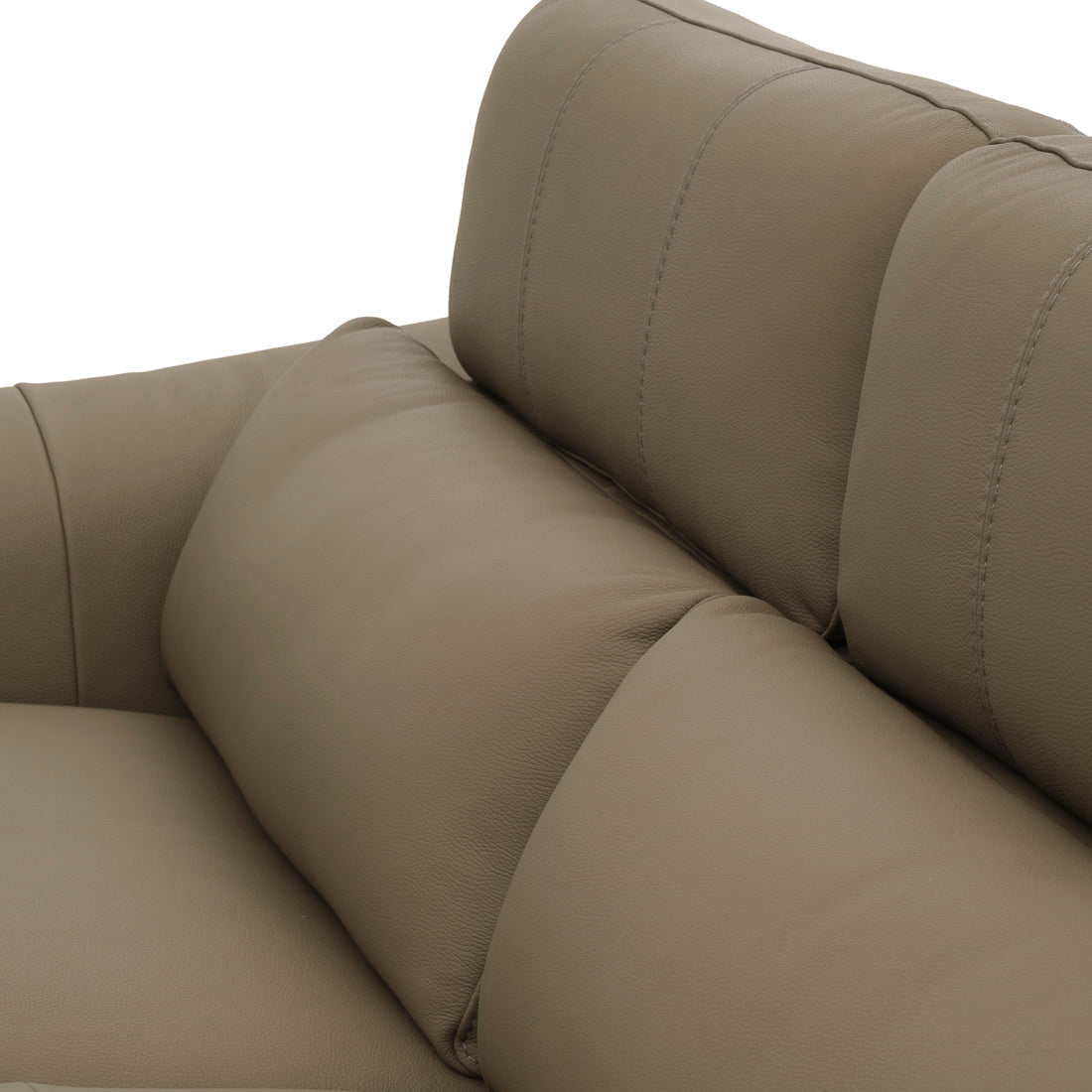 Nicola Leather Reclining Sofa Taupe