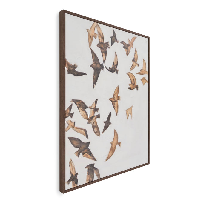 Nightingale Painting on Canvas Light Brown