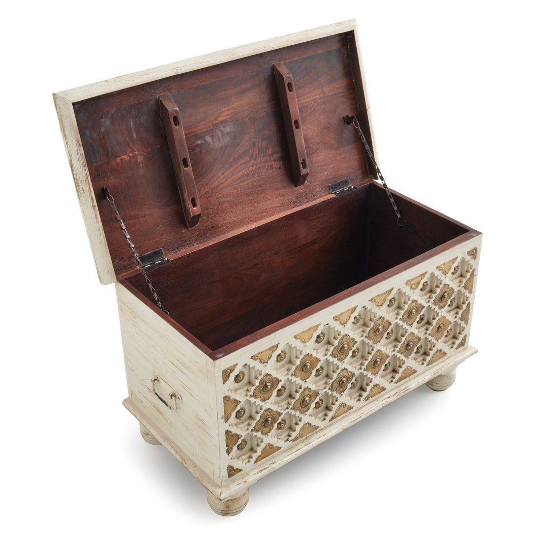 Navya Wood Accent Table Off White