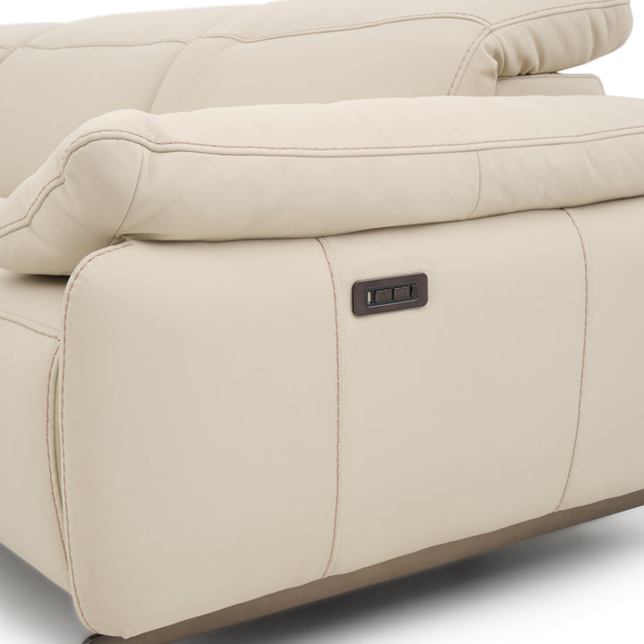 Wakely Leather Sectional Sofa Beige