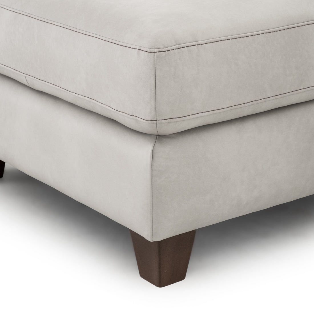 Neal Leather Sectional Sofa Light Grey