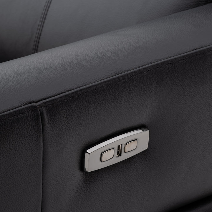 Westlyn Leather Reclining Loveseat Black