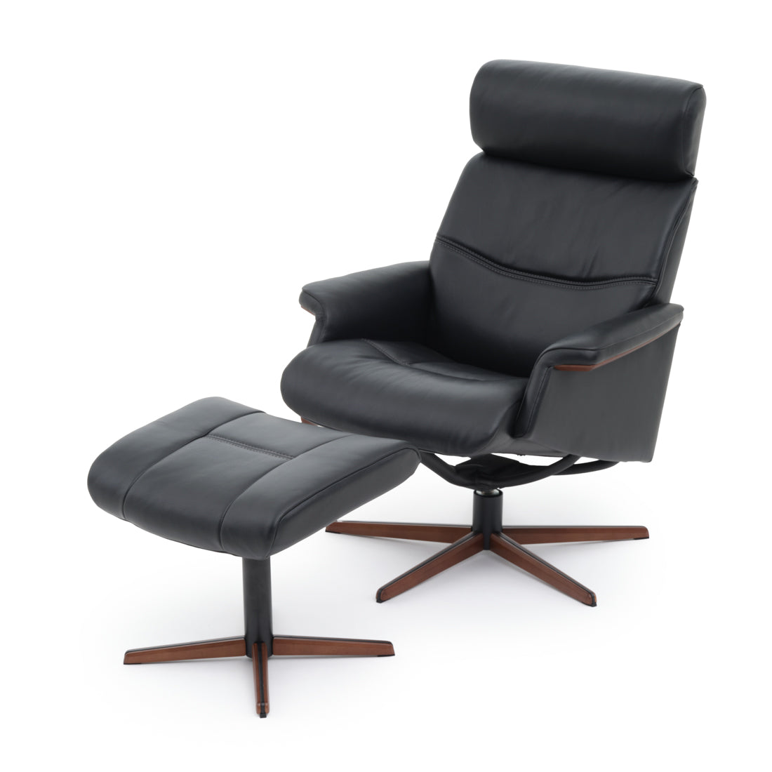 Norris Reclining Chair with Ottoman Black