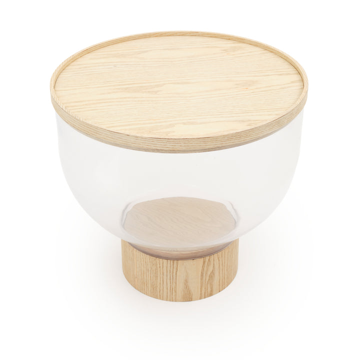 Ezra Glass Coffee Table Beige
