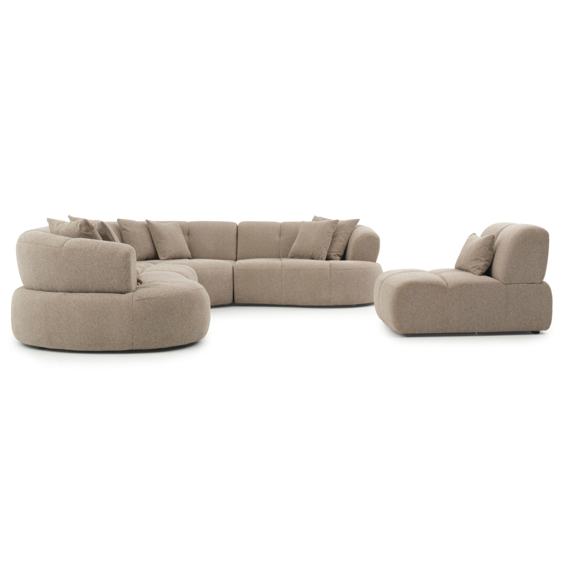 Edwina Fabric Modular Set Taupe