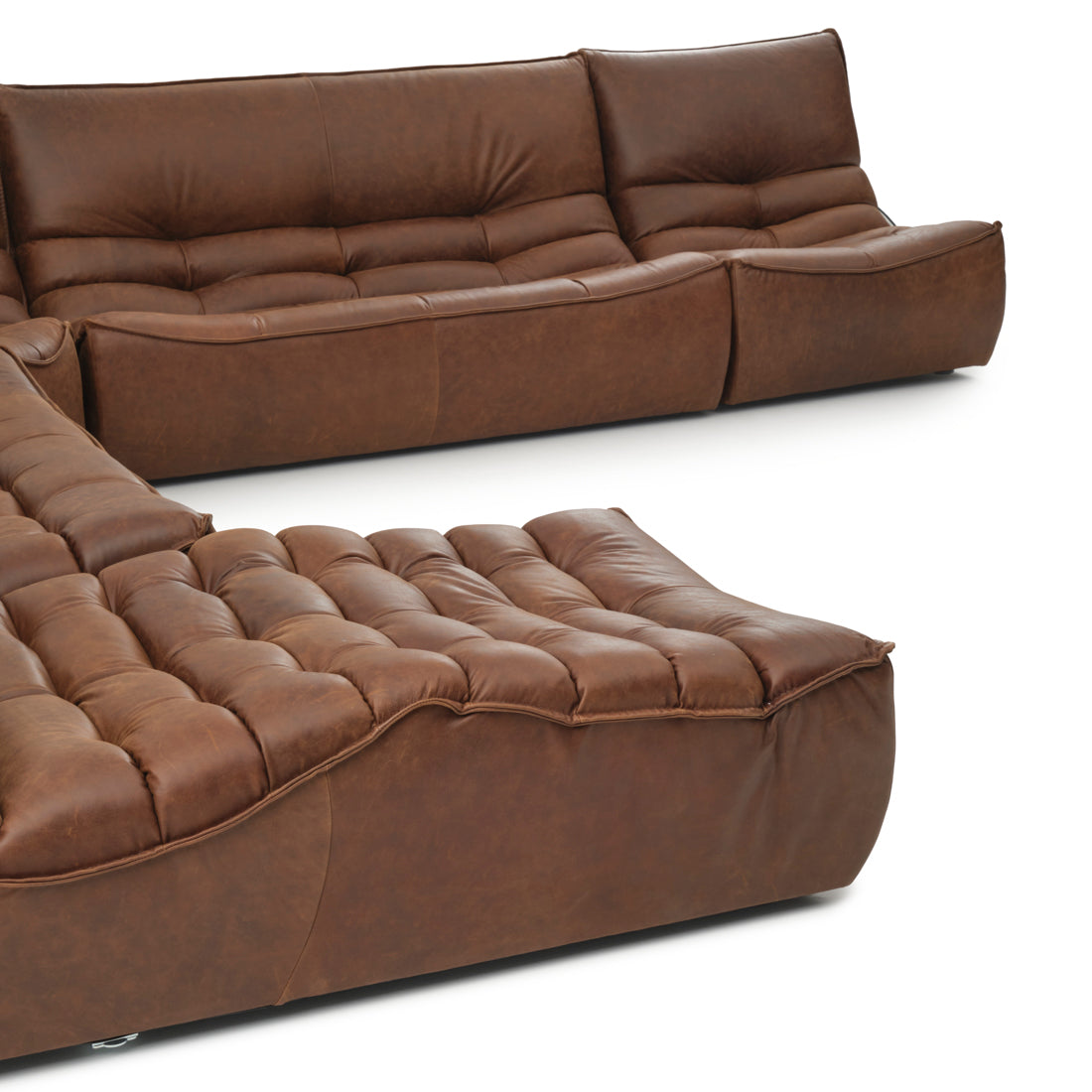 Nesto Leather Modular Set Dark Brown