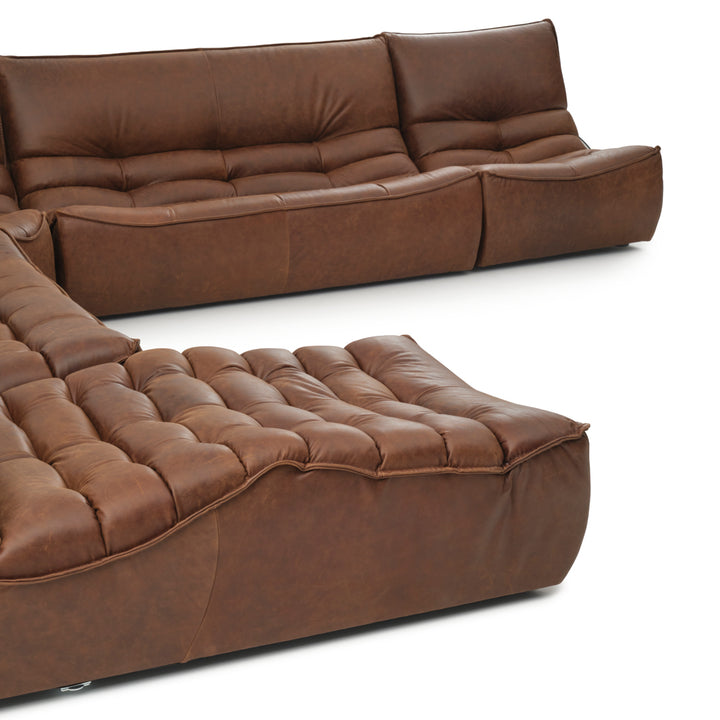Nesto Leather Modular Set Dark Brown