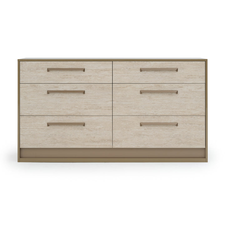 Nunzia 6-Drawer Dresser Beige