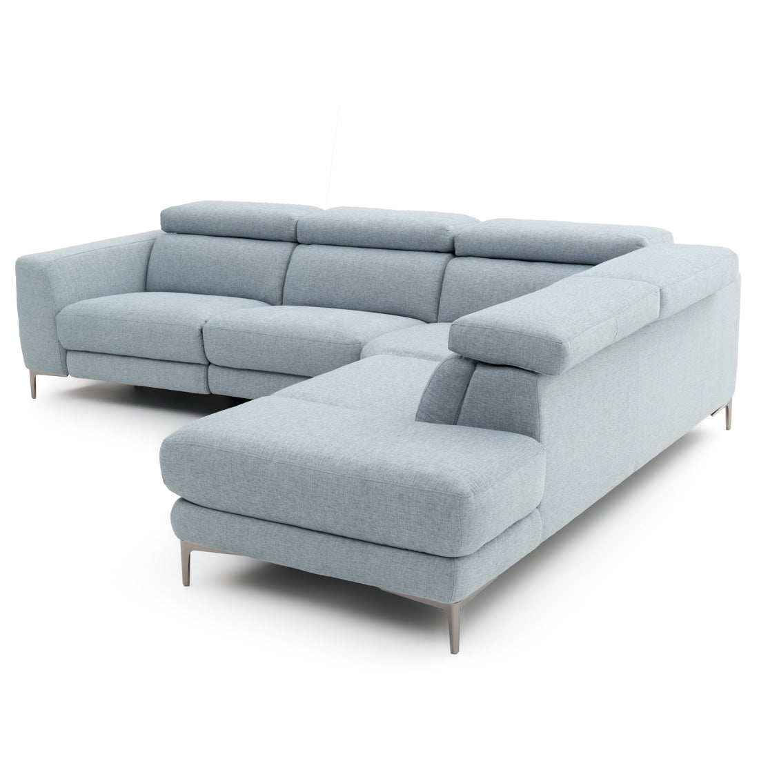 Emilia Reclining Sectional Sofa Light Blue