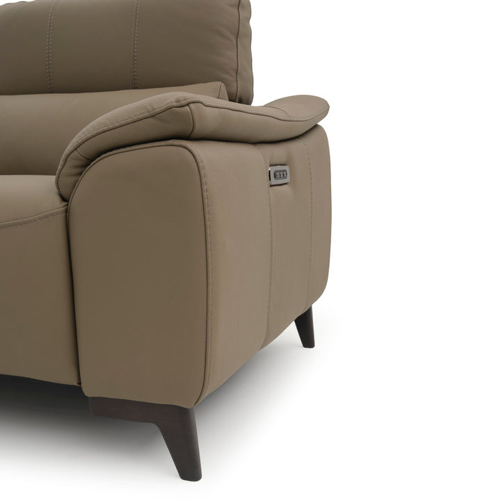 Nicola Leather Reclining Loveseat Taupe