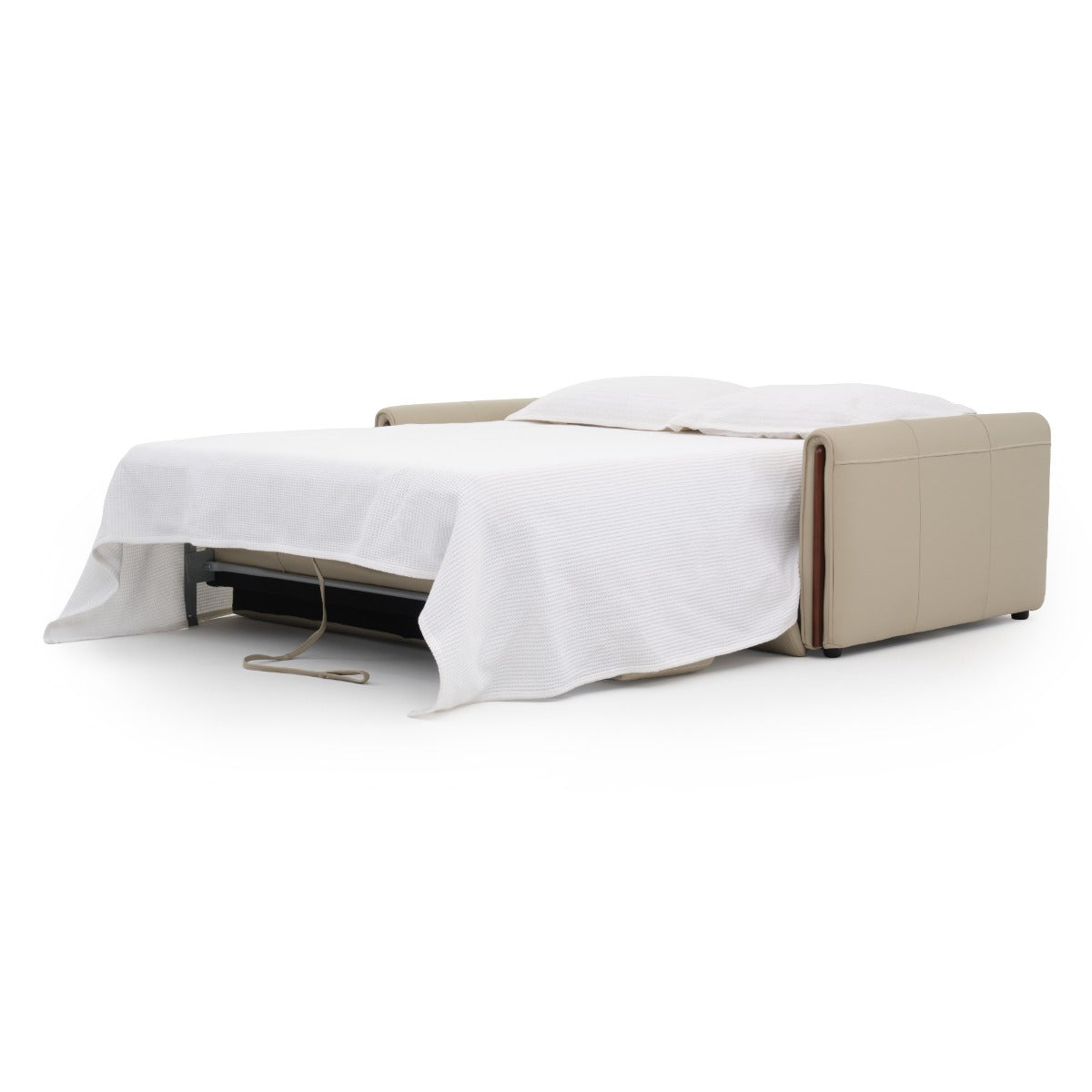 Narita Leather Double Sofa-Bed Beige