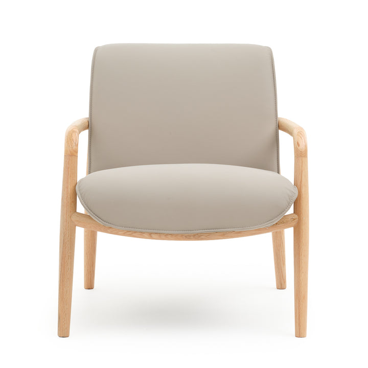 Nagoya Leather Accent Chair Light Grey