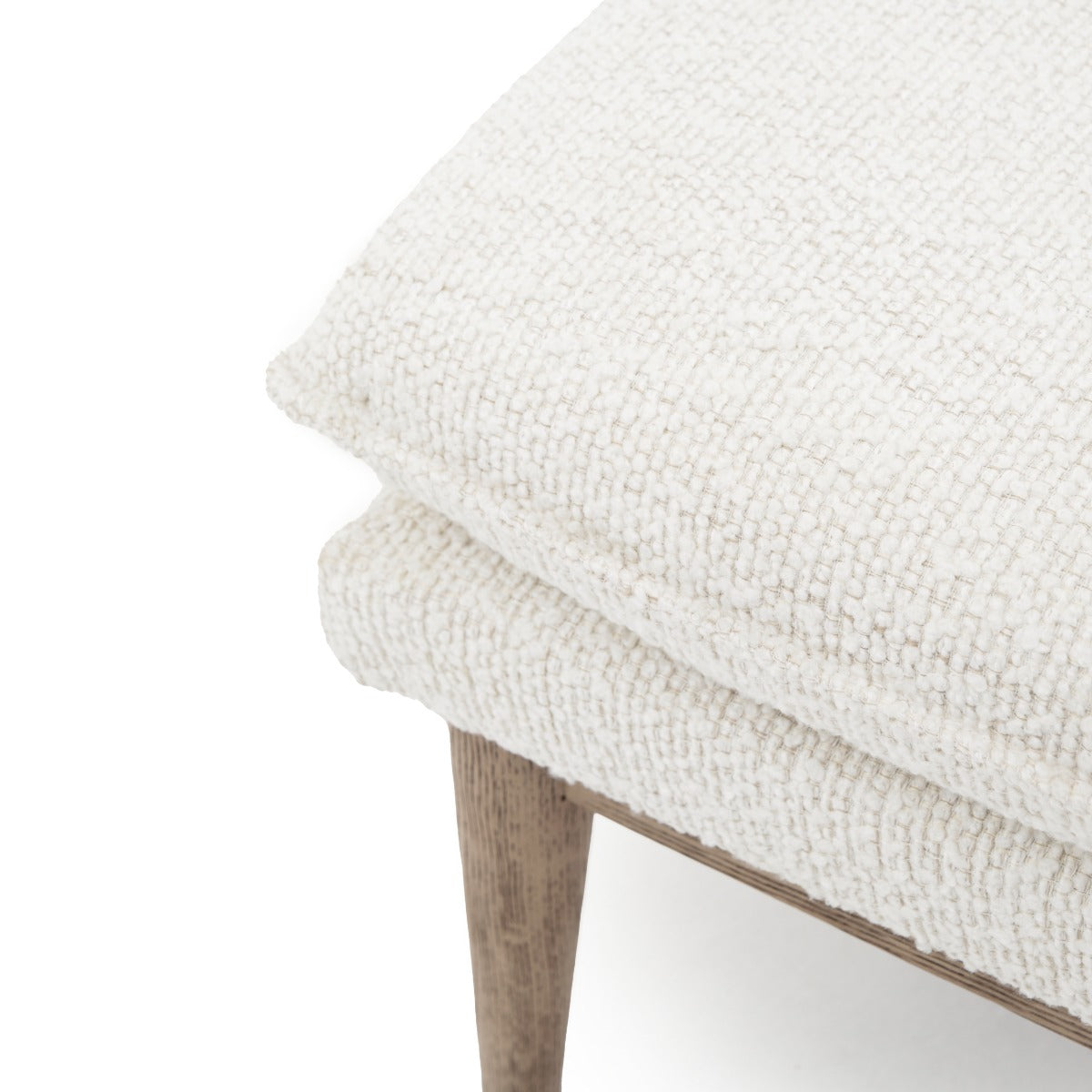 Nolra Fabric Ottoman Off White