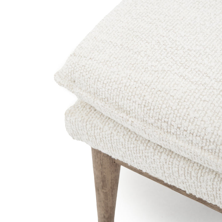 Nolra Fabric Ottoman Off White