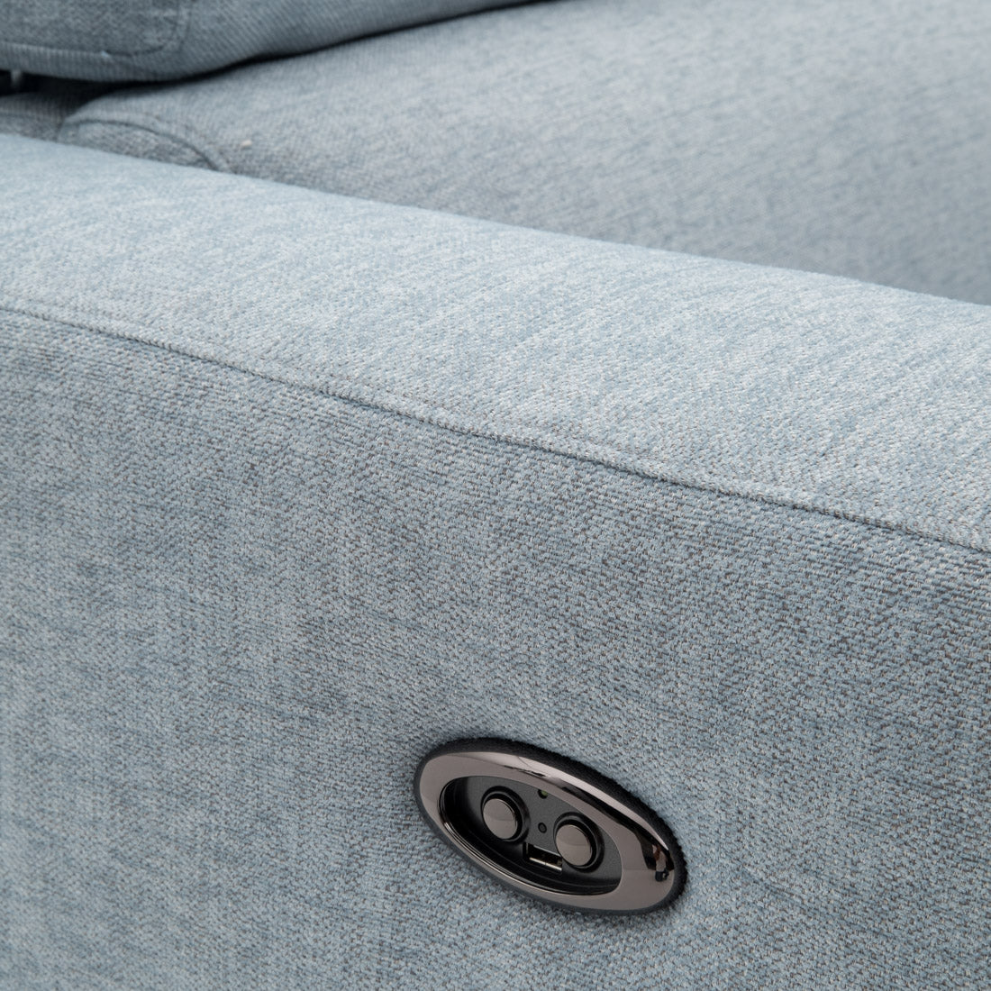 Emilia Reclining Sectional Sofa Light Blue