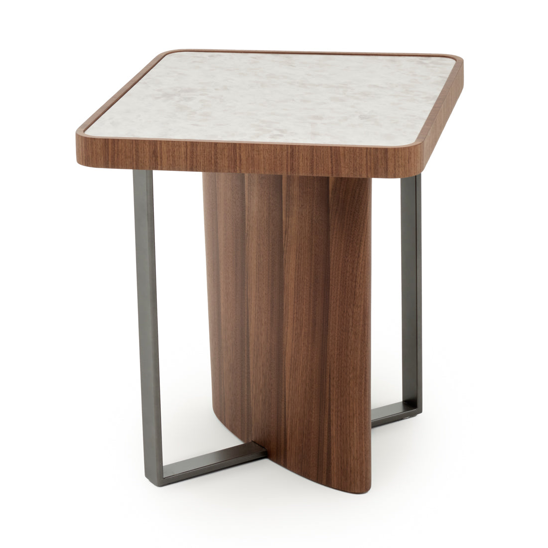 Evana Ceramic End Table Dark Brown