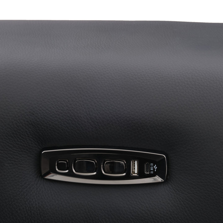 Wilberta Leather Sectional Sofa Black