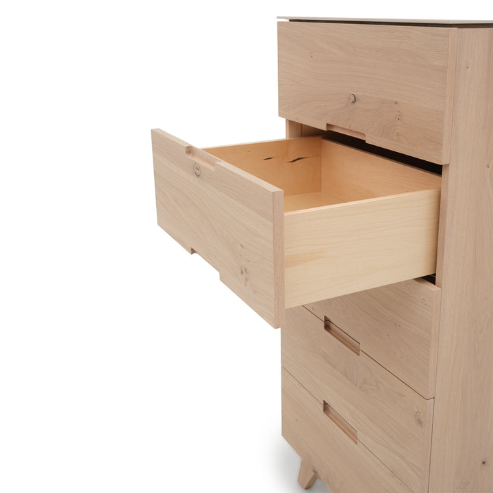 Elaina 5-Drawer Chest Light Brown