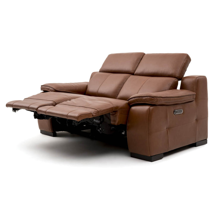 Nova Leather Reclining Loveseat Cognac