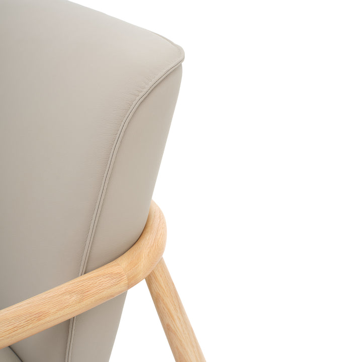 Nagoya Leather Accent Chair Light Grey