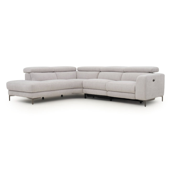 Emilia Reclining Sectional Sofa Light Grey