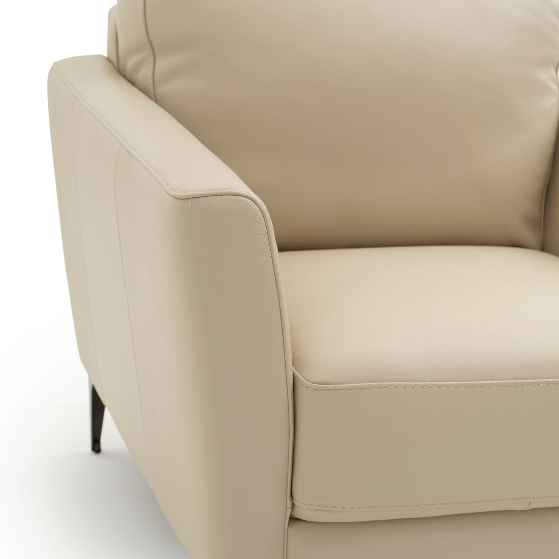 Elbertina Leather Accent Chair Beige