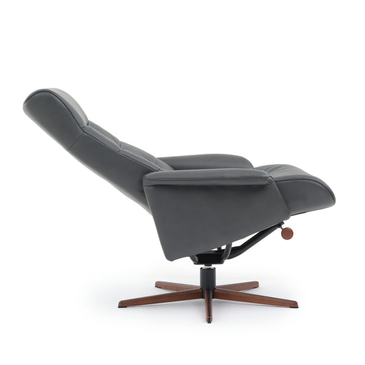 Nell Reclining Chair with Ottoman Dark Grey