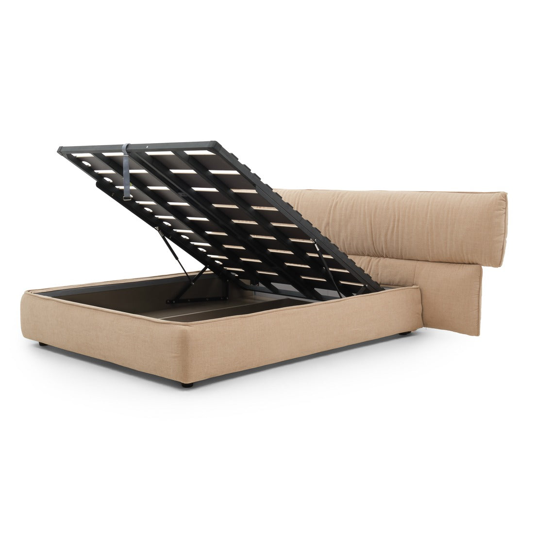 Wenna Fabric Queen Bed Beige