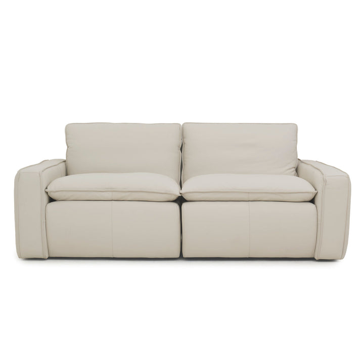 Nadyna Leather Modular Loveseat Beige