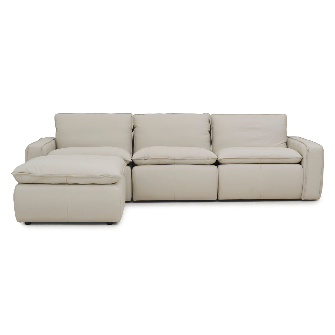 Nadyna Leather Modular Sofa Beige