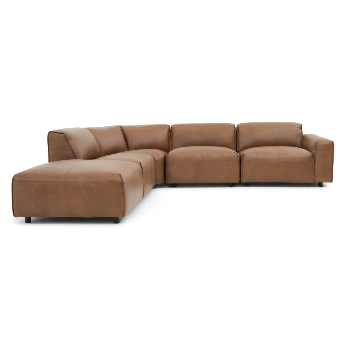 Nessa Leather Modular Set Dark Brown