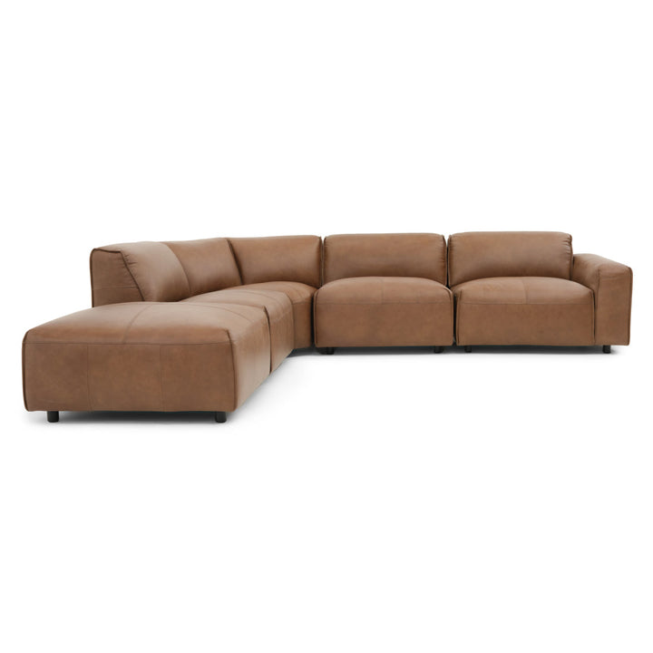 Nessa Leather Modular Set Dark Brown