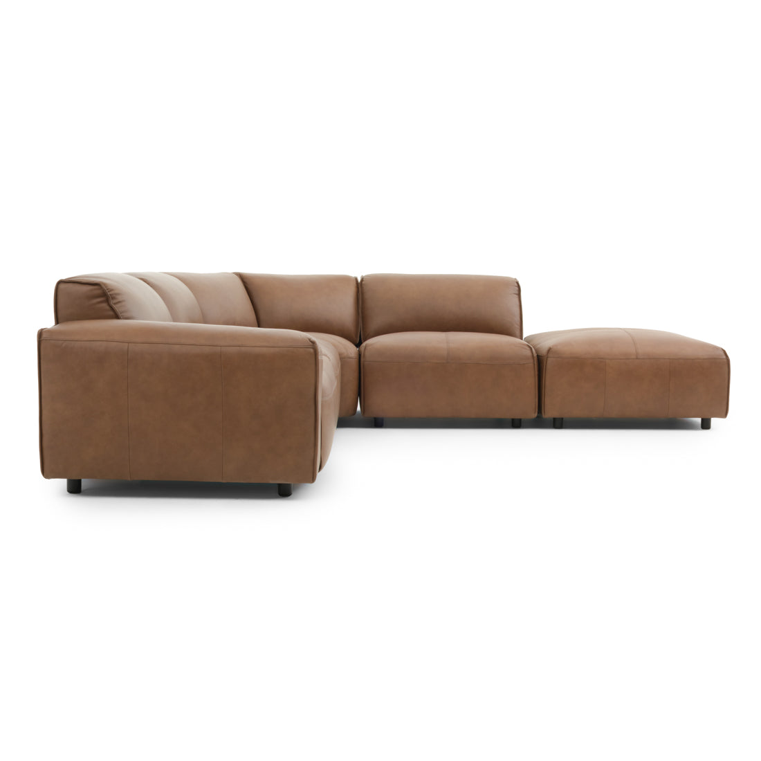 Nessa Leather Modular Set Dark Brown